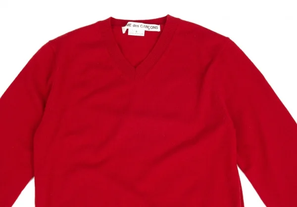 コムデギャルソンCOMME des GARCONS Vネックカシミヤセーター 赤S K-104373_003