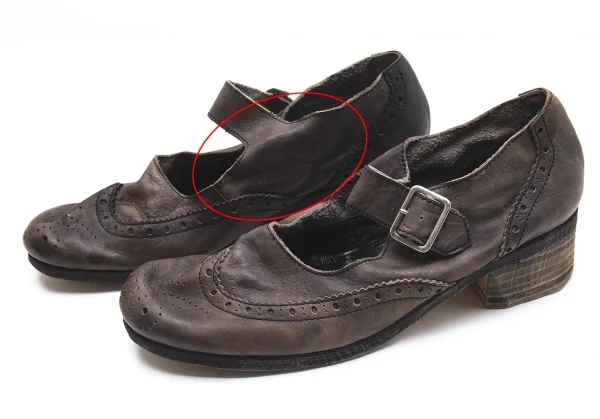 ジュンヤワタナベ コムデギャルソンJUNYA WATANABE COMME des GARCONS 染めストラップヒールシューズ チャコールL(24.5位) K-104391_010