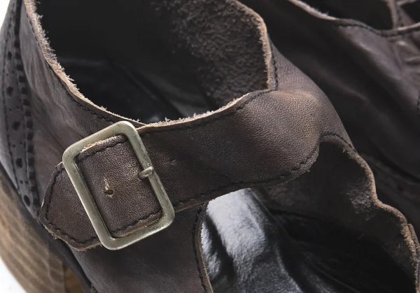 ジュンヤワタナベ コムデギャルソンJUNYA WATANABE COMME des GARCONS 染めストラップヒールシューズ チャコールL(24.5位) K-104391_012