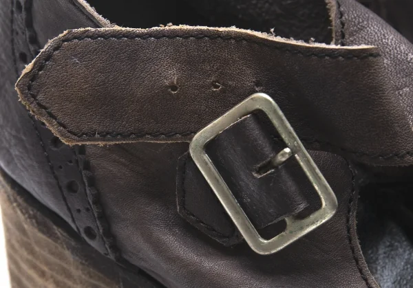 ジュンヤワタナベ コムデギャルソンJUNYA WATANABE COMME des GARCONS 染めストラップヒールシューズ チャコールL(24.5位) K-104391_013