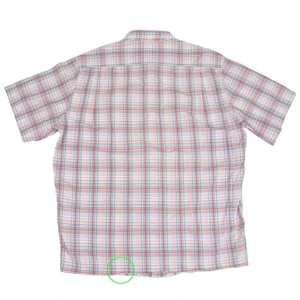 カールヘルムKarl Helmut フラップポケットオープンカラーチェックコットン半袖シャツ 白青他M位 K-104399_015