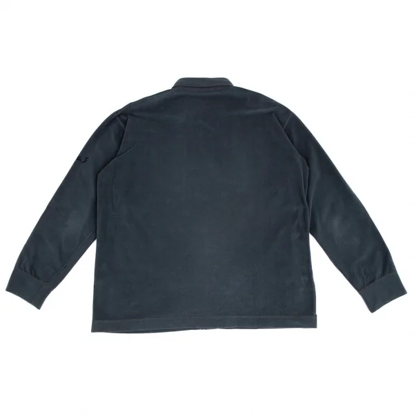 パパスPapas サイワンポイント刺繍フリースシャツ ブルーグレーL K-104401_012