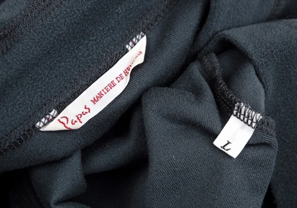 パパスPapas サイワンポイント刺繍フリースシャツ ブルーグレーL K-104401_014