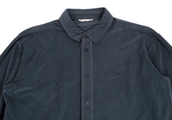 パパスPapas サイワンポイント刺繍フリースシャツ ブルーグレーL K-104401_002