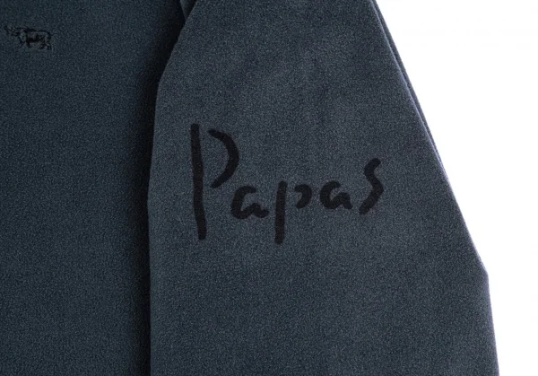 パパスPapas サイワンポイント刺繍フリースシャツ ブルーグレーL K-104401_005