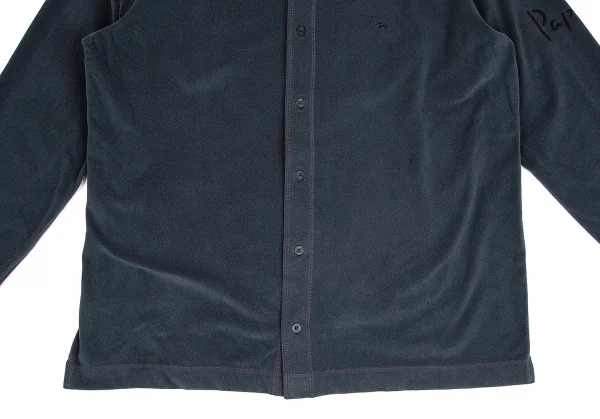 パパスPapas サイワンポイント刺繍フリースシャツ ブルーグレーL K-104401_009