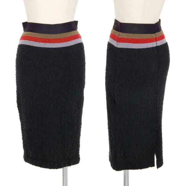 ソニアリキエルSONIA RYKIEL ウエストボーダーパイルスカート 濃紺S K-104407_001