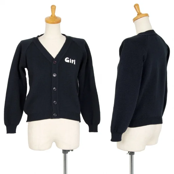 コムデギャルソン ガール×ロックエーベン オブ スコットランドCOMME des GARCONS GIRL×Lochaven Of cotland アクリルガールプリントカーディガン 紺S K-104410_001