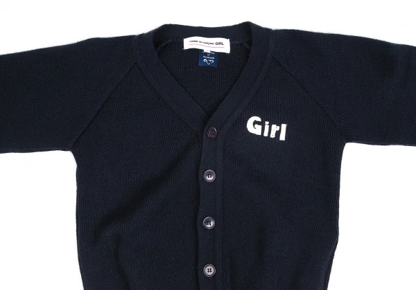 コムデギャルソン ガール×ロックエーベン オブ スコットランドCOMME des GARCONS GIRL×Lochaven Of cotland アクリルガールプリントカーディガン 紺S K-104410_003
