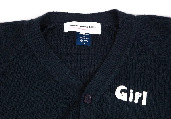 コムデギャルソン ガール×ロックエーベン オブ スコットランドCOMME des GARCONS GIRL×Lochaven Of cotland アクリルガールプリントカーディガン 紺S K-104410_004