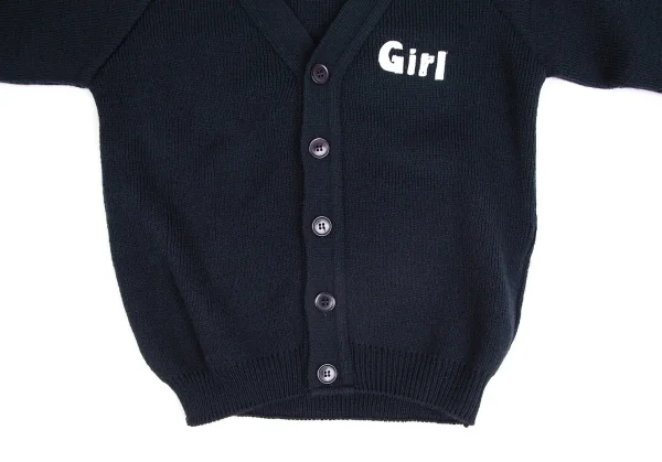 コムデギャルソン ガール×ロックエーベン オブ スコットランドCOMME des GARCONS GIRL×Lochaven Of cotland アクリルガールプリントカーディガン 紺S K-104410_009