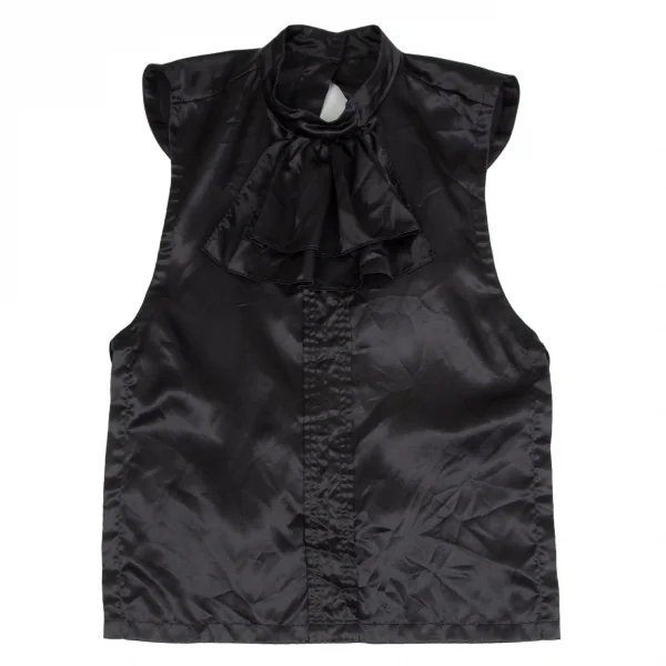 コムコム コムデギャルソンCOMME des GARCONS ポリフリル装飾エプロンベスト 黒S K-104412_002