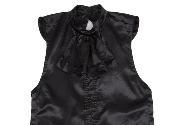 コムコム コムデギャルソンCOMME des GARCONS ポリフリル装飾エプロンベスト 黒S K-104412_003