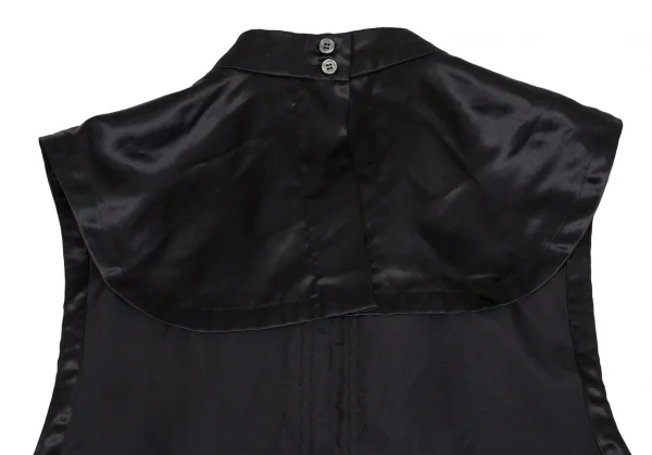コムコム コムデギャルソンCOMME des GARCONS ポリフリル装飾エプロンベスト 黒S K-104412_010