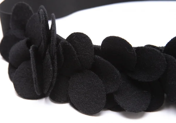 ミュベールMUVEIL フラワーコサージュゴムベルト 黒F K-104417_002