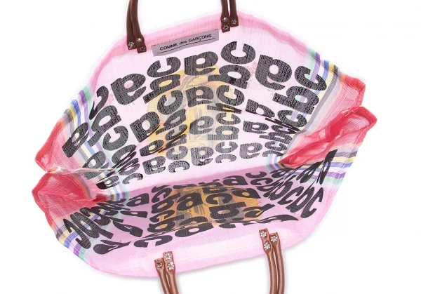 コムデギャルソンCOMME des GARCONS ロゴプリントメキシコトートバッグ ピンク他 K-104419_009
