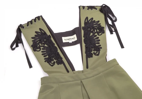 ロキトLOKITHO コード刺繍ストラップジャンパースカート オリーブ2 K-104421_003