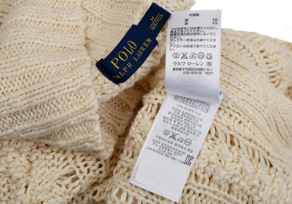 ポロラルフローレンPOLO RALPH LAUREN シルクリネンハイネックノースリーブニット クリームM K-104424_013