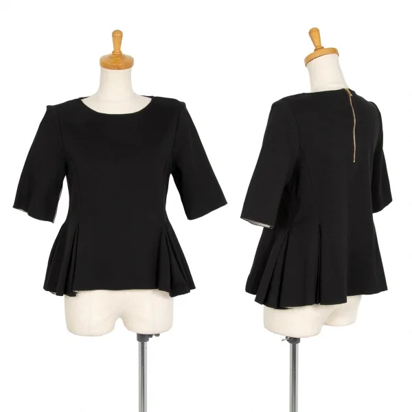 アドーアADORE ボンディングフレアシルエットトップス 黒38 K-104426_001