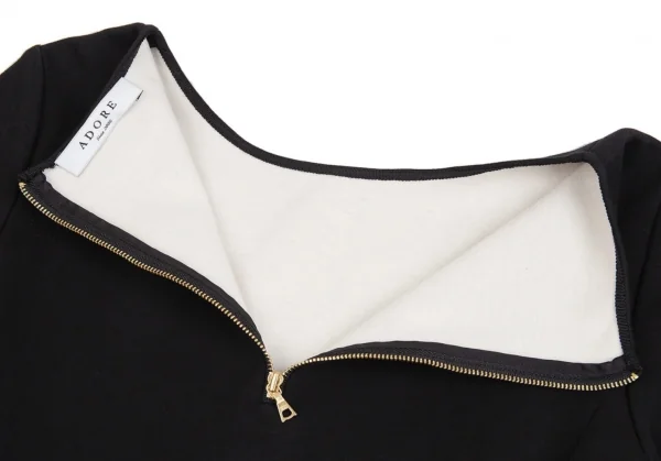 アドーアADORE ボンディングフレアシルエットトップス 黒38 K-104426_010