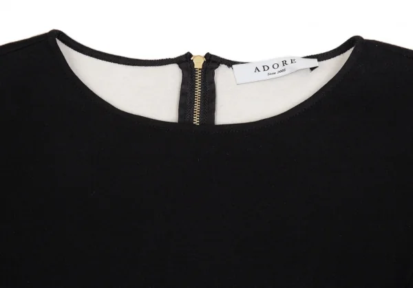 アドーアADORE ボンディングフレアシルエットトップス 黒38 K-104426_003