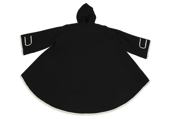 ミュラーオブヨシオクボmuller of yoshiokubo パイピングラインフレアシルエットハーフコート 黒36 K-104427_013