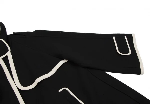 ミュラーオブヨシオクボmuller of yoshiokubo パイピングラインフレアシルエットハーフコート 黒36 K-104427_006