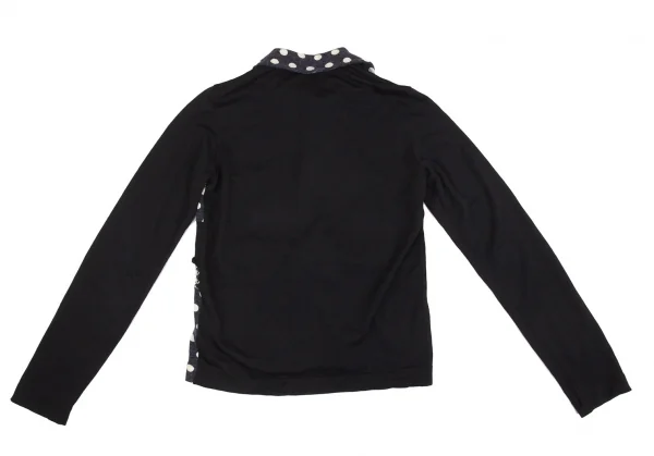 トリココムデギャルソンtricot COMME des GARCONS フロントマルチパターンラウンドカラーカーディガン 白黒紺S位 K-104436_013