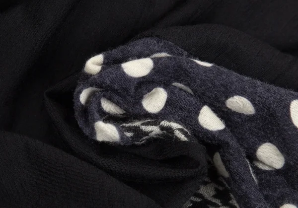 トリココムデギャルソンtricot COMME des GARCONS フロントマルチパターンラウンドカラーカーディガン 白黒紺S位 K-104436_014
