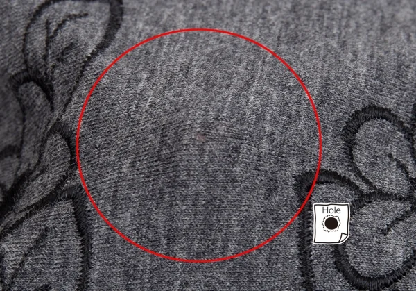 ローブドシャンブル コムデギャルソンrobe de chambre COMME des GARCONS フラワーエンブロイダリーレースラウンドカラーカーディガン 杢グレー黒S位 K-104438_012