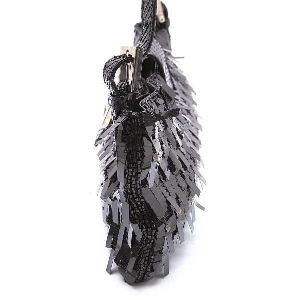 フェンディFENDI マンマバケット テープスパンコールショルダーパーティーバッグ 黒 K-104445_004