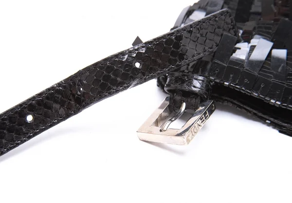 フェンディFENDI マンマバケット テープスパンコールショルダーパーティーバッグ 黒 K-104445_008