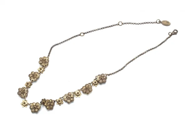 ミハエルネグリンMichal Negrin フラワーチャームネックレス アンティークゴールド青黄色 K-104452_006