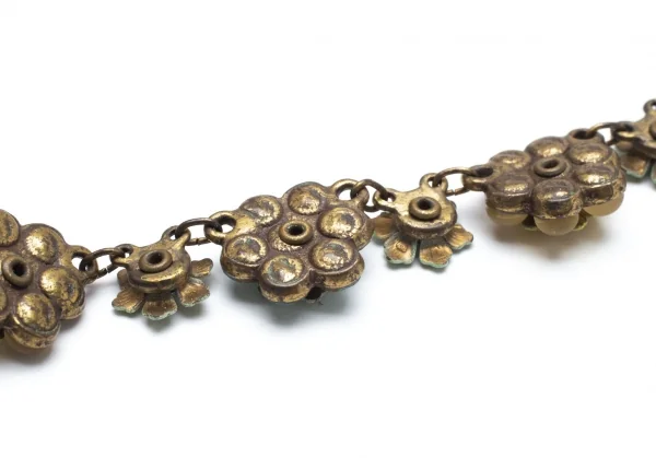 ミハエルネグリンMichal Negrin フラワーチャームネックレス アンティークゴールド青黄色 K-104452_007