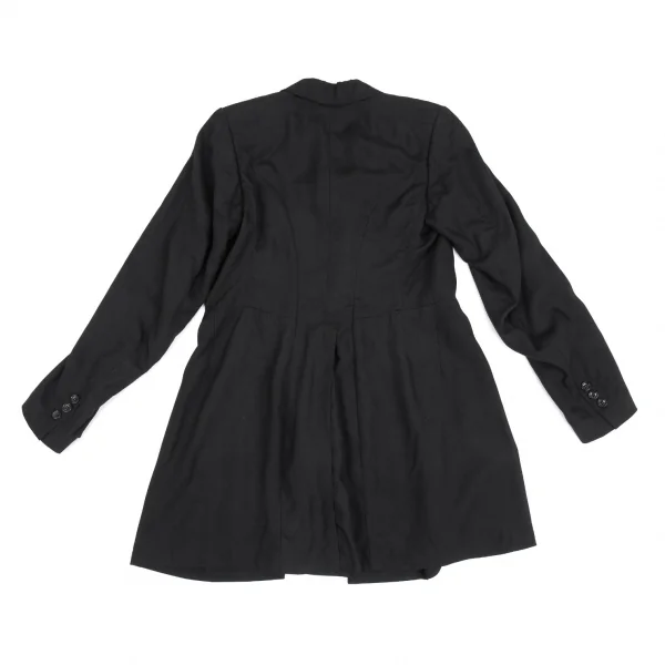 ローブドシャンブル コムデギャルソンrobe de chambre COMME des GARCONS レーヨン裾切替ロングジャケット 黒M位 K-104487_010