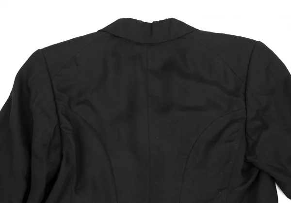 ローブドシャンブル コムデギャルソンrobe de chambre COMME des GARCONS レーヨン裾切替ロングジャケット 黒M位 K-104487_011