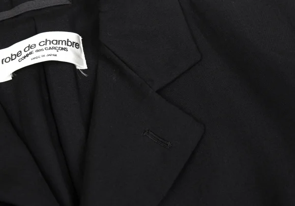 ローブドシャンブル コムデギャルソンrobe de chambre COMME des GARCONS レーヨン裾切替ロングジャケット 黒M位 K-104487_004