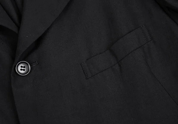 ローブドシャンブル コムデギャルソンrobe de chambre COMME des GARCONS レーヨン裾切替ロングジャケット 黒M位 K-104487_005