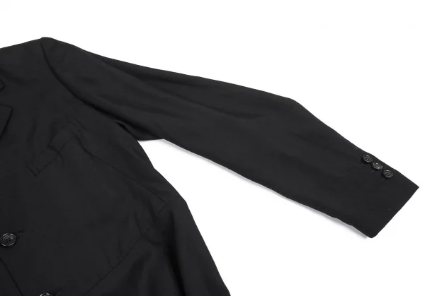 ローブドシャンブル コムデギャルソンrobe de chambre COMME des GARCONS レーヨン裾切替ロングジャケット 黒M位 K-104487_006