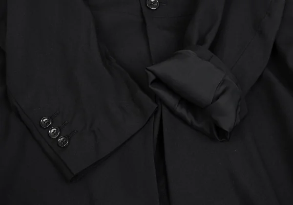 ローブドシャンブル コムデギャルソンrobe de chambre COMME des GARCONS レーヨン裾切替ロングジャケット 黒M位 K-104487_007