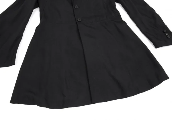 ローブドシャンブル コムデギャルソンrobe de chambre COMME des GARCONS レーヨン裾切替ロングジャケット 黒M位 K-104487_008
