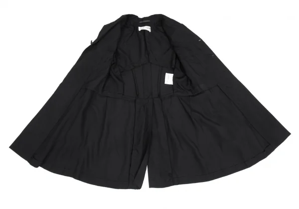 ローブドシャンブル コムデギャルソンrobe de chambre COMME des GARCONS レーヨン裾切替ロングジャケット 黒M位 K-104487_009