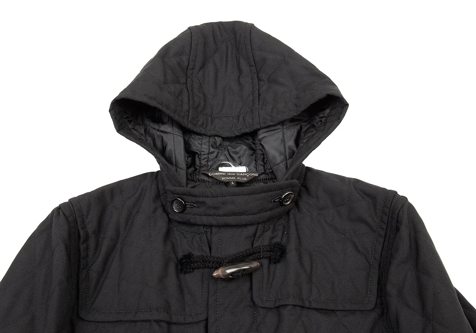 COMME des GARCONS HOMME レザー切り返しダッフルコート