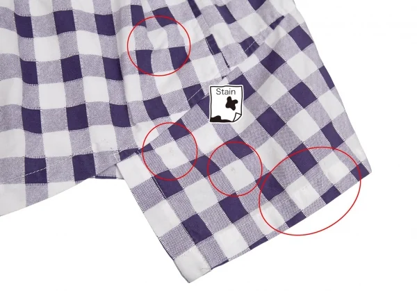 トリココムデギャルソンtricot COMME des GARCONS コットン製品洗い加工ブロックチェックフレアスカート 紫白S位 K-104507_011