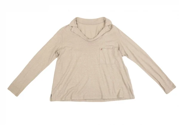 ヨーガンレール ババグーリJURGEN LEHL Babaghuri 胸ポケットB刺繍ネップ襟カットソー ベージュM K-104520_002