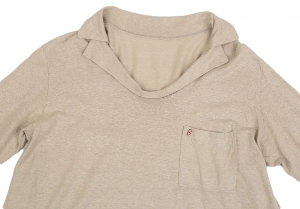 ヨーガンレール ババグーリJURGEN LEHL Babaghuri 胸ポケットB刺繍ネップ襟カットソー ベージュM K-104520_003