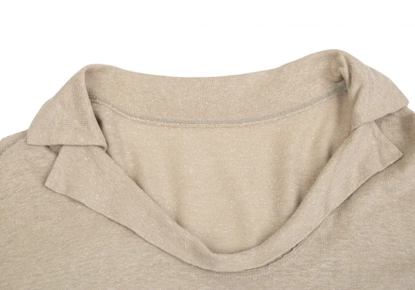 ヨーガンレール ババグーリJURGEN LEHL Babaghuri 胸ポケットB刺繍ネップ襟カットソー ベージュM K-104520_004