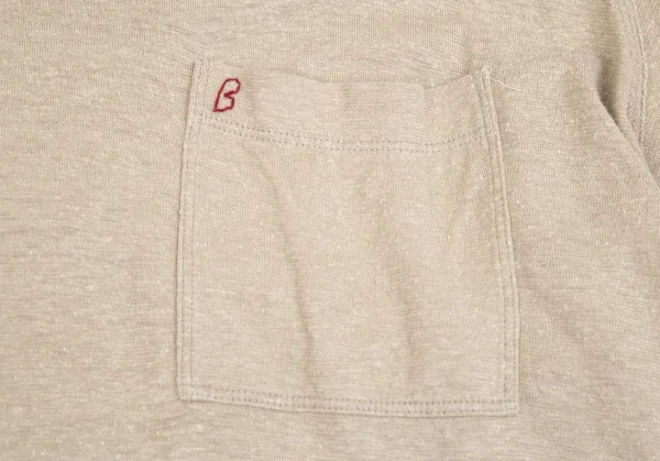 ヨーガンレール ババグーリJURGEN LEHL Babaghuri 胸ポケットB刺繍ネップ襟カットソー ベージュM K-104520_006