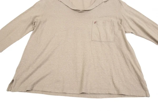 ヨーガンレール ババグーリJURGEN LEHL Babaghuri 胸ポケットB刺繍ネップ襟カットソー ベージュM K-104520_009