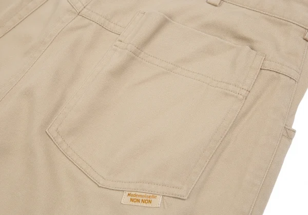 マドモアゼルノンノンMademoiselle NON NON ワンポイントロゴパッチコットンパンツ ベージュS K-104532_010